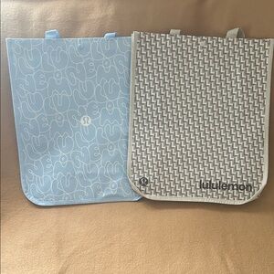 Lululemon Reusable Large Blue and Tan Tote Bags